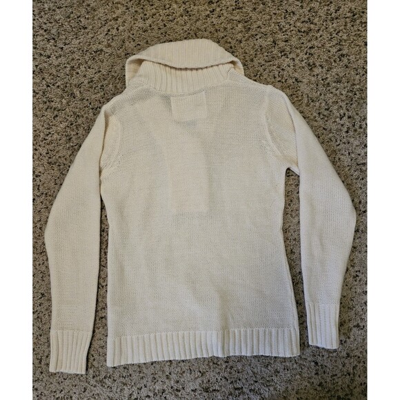 Natural Reflections Sweater Women's Sm Creme Shawl Neck 3 Button Front Pullover - Picture 7 of 7